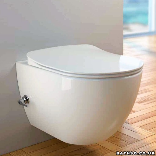 Creavit Free Wall Hung Combined Bidet Toilet - Integrated On/Off Valve