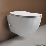 Creavit Free Wall Hung Combined Bidet Toilet - Integrated Hot & Cold On/Off Valve