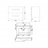 Lecico Carlton Double Drawer Wall Hung Vanity Unit & Basin - 600MM - Gloss Grey