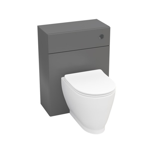 Lecico Stonely Back to Wall Toilet Unit & Cistern - 600MM - Gloss Grey
