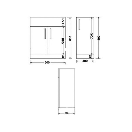 Lecico Stonely Back to Wall Toilet Unit & Cistern - 600MM - Gloss Grey
