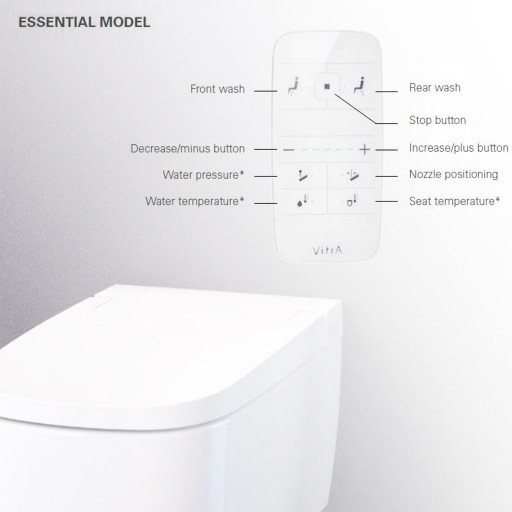 Vitra V-Care Essential Rimless Wall Hung Smart Combined Bidet Toilet