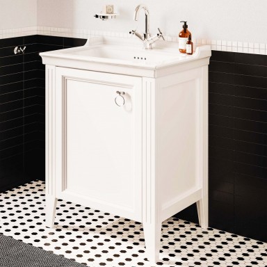 VitrA Valarte Left Hinged Matt White Vanity Unit & Single Tap Basin - 650MM