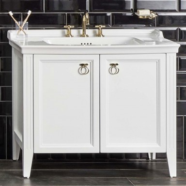VitrA Valarte Double Door Matt White Vanity Unit & Triple Tap Basin - 800MM