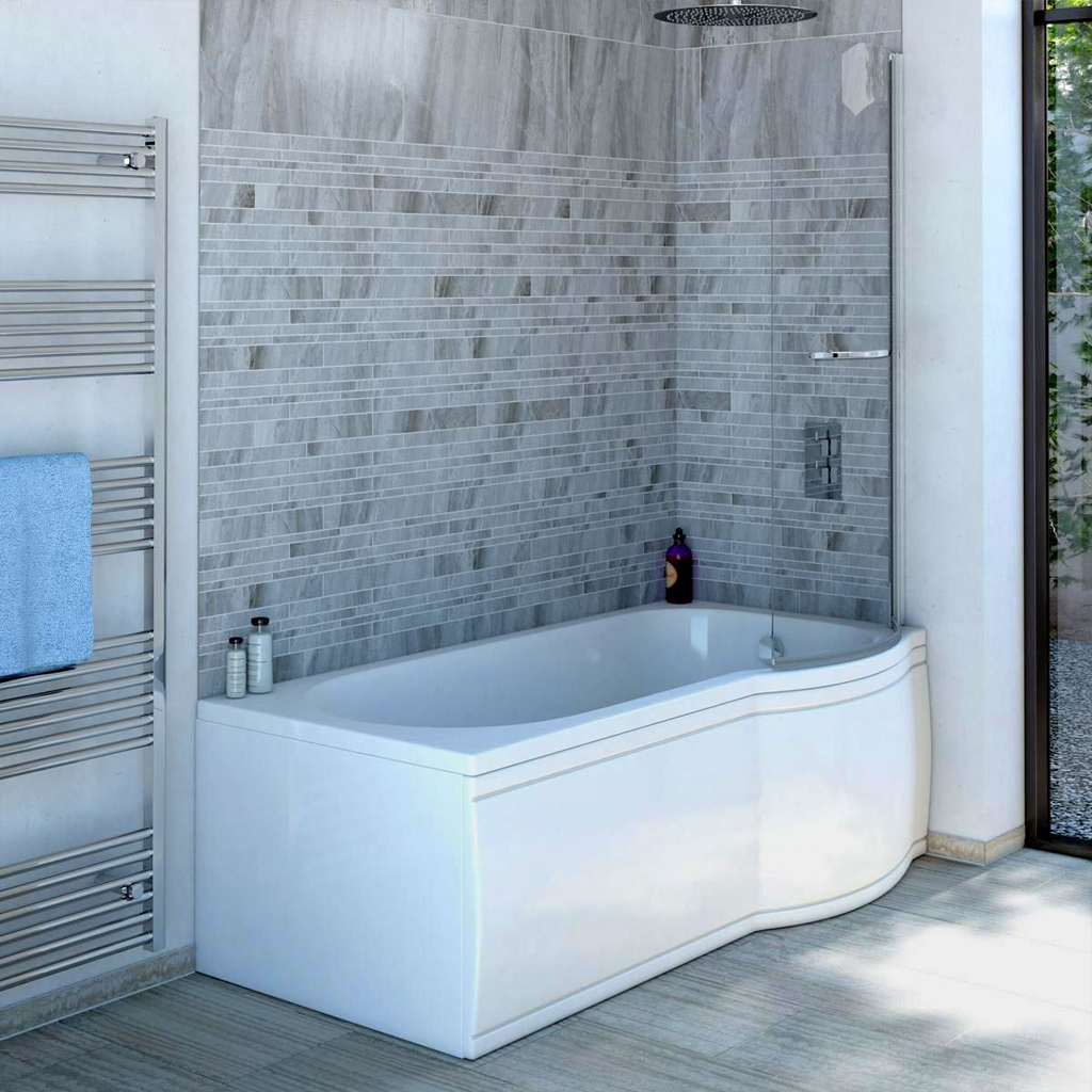 Artesan G P Shaped Shower Bath - 1675 mm x 750 mm