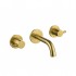 Flova Levo Gold Round 3 Tap Hole Concealed Wall Mounted Basin Mixer Tap