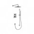 Flova Levo Nickel Square 2 Outlet Concealed Thermostatic Shower Set - Slide Rail Kit