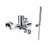 Flova Levo Chrome Wall Mounted Single Lever Bath Shower Mixer + Handset Kit