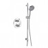 Flova Levo Chrome Round Concealed Thermostatic 1 Outlet Shower Valve + Slide Rail Kit