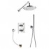 Flova Levo Chrome Square Concealed Thermostatic 3 Outlet Shower Set