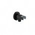 Flova Levo Matt Black Round Wall Outlet Elbow With Handset Holder