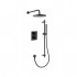 Flova Levo Matt Black Square Concealed Thermostatic 2 Outlet Shower Set