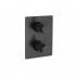 Flova Levo Matt Black Square Thermostatic 2 Outlet Shower Valve