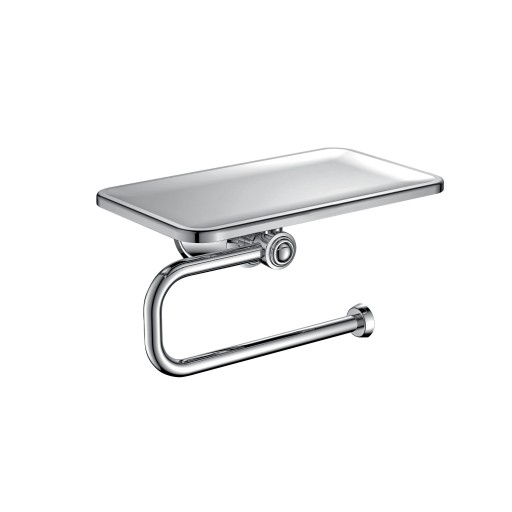 Flova Liberty Chrome Toilet Roll Holder With Shelf