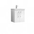 Nuie Arno Vanity Unit & Basin - 500MM Wall Hung 2 Door - Gloss White
