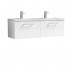 Nuie Arno Vanity Unit & Double Basin - 1200MM Wall Hung 2 Drawer - Gloss White