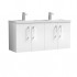 Nuie Arno Vanity Unit & Double Basin - 1200MM Wall Hung 4 Door - Gloss White
