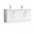 Nuie Arno Vanity Unit & Double Basin - 1200MM Wall Hung 4 Door - Gloss White