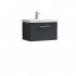 Nuie Arno Vanity Unit & Basin - 600MM Wall Hung 1 Drawer - Soft Black