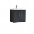 Nuie Arno Vanity Unit & Basin - 600MM Wall Hung 2 Door - Soft Black