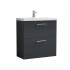Nuie Arno Vanity Unit & Basin - 800MM Floor Standing 2 Drawer - Soft Black