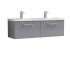 Nuie Arno Vanity Unit & Double Basin - 1200MM Wall Hung 2 Drawer - Satin Grey