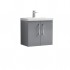 Nuie Arno Vanity Unit & Basin - 600MM Wall Hung 2 Door - Satin Grey