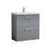 Nuie Arno Vanity Unit & Basin - 800MM Floor Standing 2 Drawer - Satin Grey