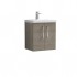 Nuie Arno Vanity Unit & Basin - 500MM Wall Hung 2 Door - Solace Oak