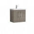 Nuie Arno Vanity Unit & Basin - 600MM Wall Hung 2 Door - Solace Oak