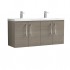 Nuie Arno Vanity Unit & Double Basin - 1200MM Wall Hung 4 Door - Solace Oak