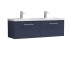 Nuie Arno Vanity Unit & Double Basin - 1200MM Wall Hung 2 Drawer - Midnight Blue