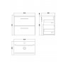 Nuie Arno Vanity Unit & Basin - 600MM Wall Hung 2 Drawer - Bleached Oak