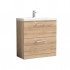 Nuie Arno Vanity Unit & Basin - 800MM Floor Standing 2 Drawer - Bleached Oak