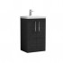 Nuie Arno Vanity Unit & Basin - 500MM Floor Standing 2 Door - Charcoal Black