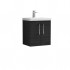 Nuie Arno Vanity Unit & Basin - 500MM Wall Hung 2 Door - Charcoal Black