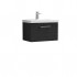 Nuie Arno Vanity Unit & Basin - 600MM Wall Hung 1 Drawer - Charcoal Black