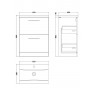 Nuie Arno Vanity Unit & Basin - 600MM Floor Standing 2 Drawer - Charcoal Black