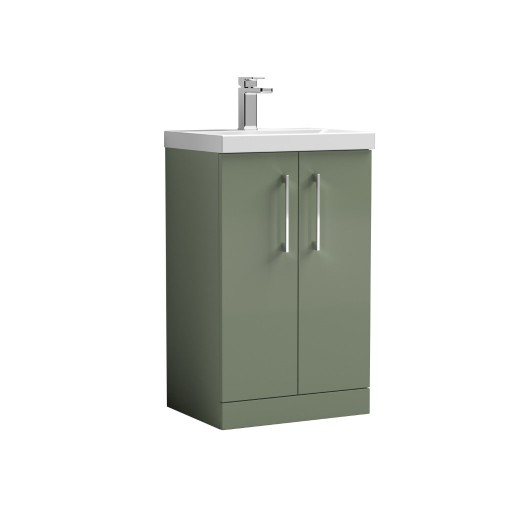 Nuie Arno Vanity Unit & Basin - 500MM Floor Standing 2 Door - Satin Green