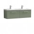 Nuie Arno Vanity Unit & Double Basin - 1200MM Wall Hung 2 Drawer - Satin Green