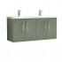 Nuie Arno Vanity Unit & Double Basin - 1200MM Wall Hung 4 Door - Satin Green
