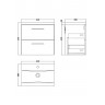Nuie Arno Vanity Unit & Basin - 600MM Wall Hung 2 Drawer - Satin Green