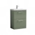 Nuie Arno Vanity Unit & Basin - 600MM Floor Standing 2 Drawer - Satin Green