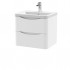 Nuie Lunar Vanity Unit & Basin - 600mm Wall Hung 2 Drawer - Ceramic Basin