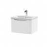 Nuie Lunar Vanity Unit & Basin - 600mm Wall Hung 1 Drawer - Ceramic Basin