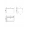 Nuie Lunar Vanity Unit & Basin - 600mm Wall Hung 1 Drawer - Ceramic Basin