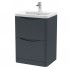 Nuie Lunar Vanity Unit & Basin - 600mm Floor Standing 2 Drawer - Ceramic Basin