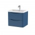 Nuie Lunar Vanity Unit & Basin - 600mm Wall Hung 2 Drawer - Polymarble Basin