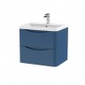 Nuie Lunar Vanity Unit & Basin - 600mm Wall Hung 2 Drawer - Polymarble Basin