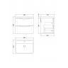 Nuie Lunar Vanity Unit & Basin - 600mm Wall Hung 2 Drawer - Polymarble Basin